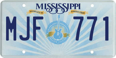 MS license plate MJF771