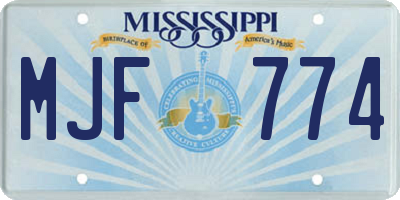 MS license plate MJF774