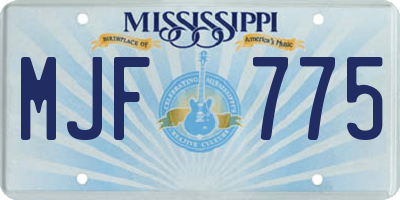 MS license plate MJF775