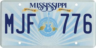MS license plate MJF776