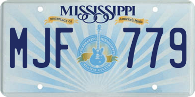 MS license plate MJF779