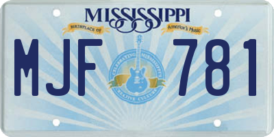 MS license plate MJF781