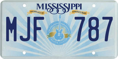 MS license plate MJF787