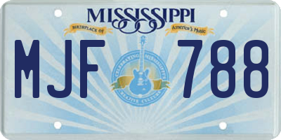 MS license plate MJF788