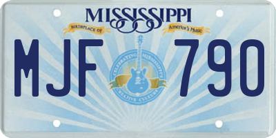 MS license plate MJF790