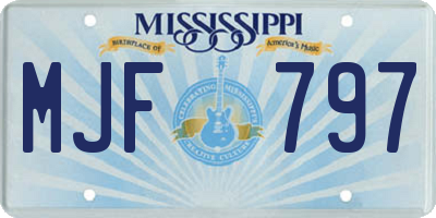 MS license plate MJF797