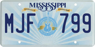 MS license plate MJF799