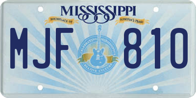 MS license plate MJF810