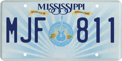 MS license plate MJF811