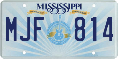 MS license plate MJF814