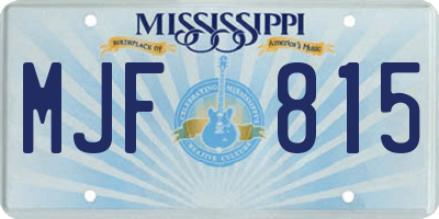MS license plate MJF815