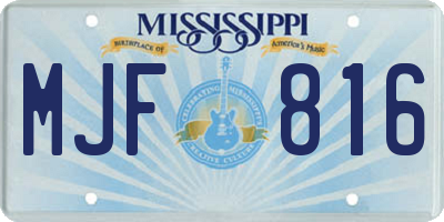 MS license plate MJF816