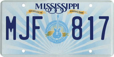 MS license plate MJF817