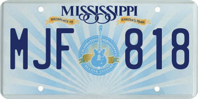MS license plate MJF818