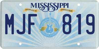 MS license plate MJF819