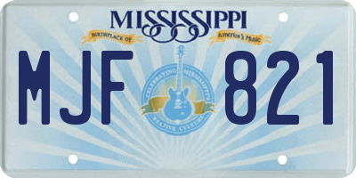 MS license plate MJF821