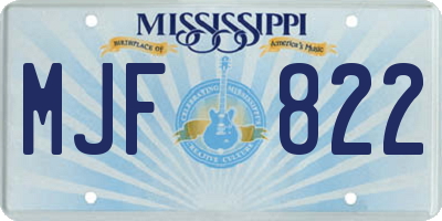 MS license plate MJF822