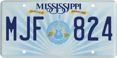 MS license plate MJF824