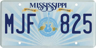 MS license plate MJF825