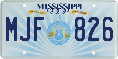 MS license plate MJF826