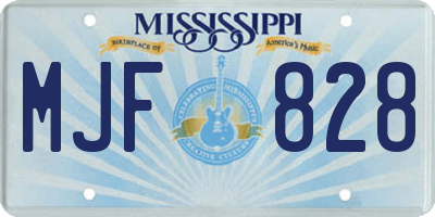 MS license plate MJF828