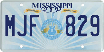MS license plate MJF829
