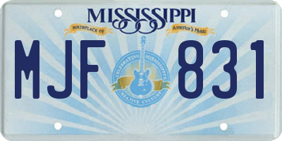 MS license plate MJF831