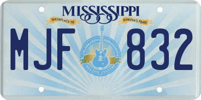 MS license plate MJF832