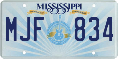 MS license plate MJF834