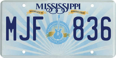 MS license plate MJF836