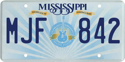 MS license plate MJF842