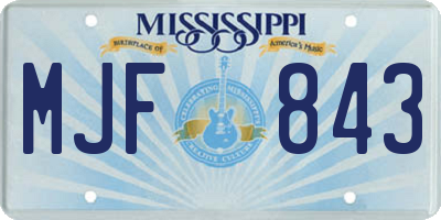 MS license plate MJF843