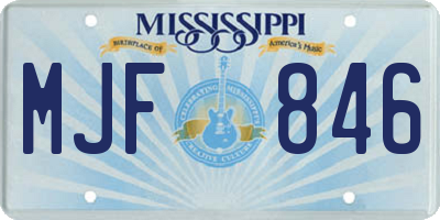 MS license plate MJF846