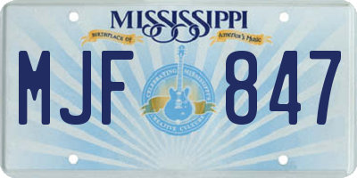 MS license plate MJF847