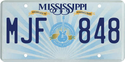 MS license plate MJF848