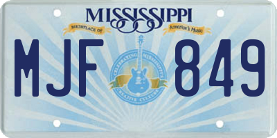 MS license plate MJF849