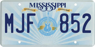 MS license plate MJF852