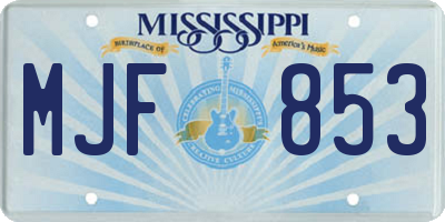 MS license plate MJF853