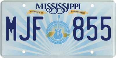 MS license plate MJF855