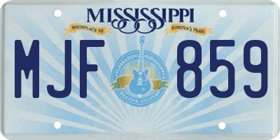 MS license plate MJF859