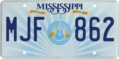MS license plate MJF862