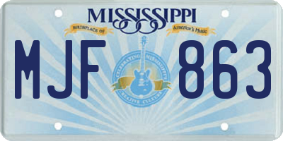 MS license plate MJF863