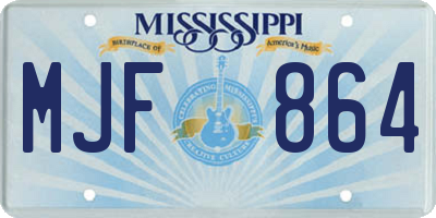 MS license plate MJF864