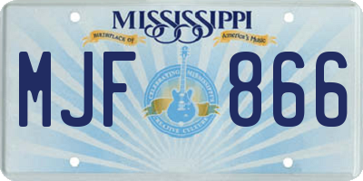 MS license plate MJF866