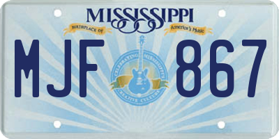MS license plate MJF867