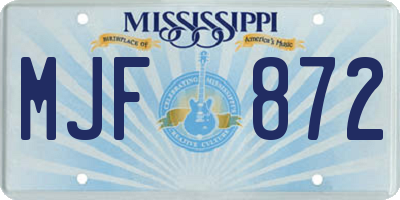 MS license plate MJF872