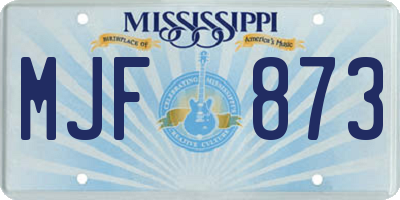 MS license plate MJF873