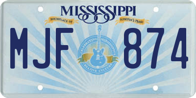 MS license plate MJF874