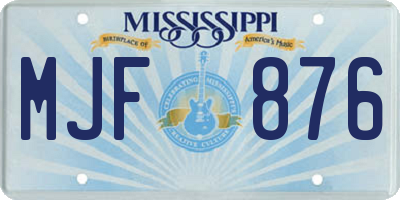 MS license plate MJF876