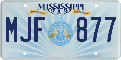 MS license plate MJF877